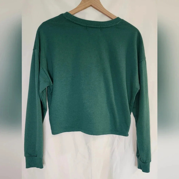 Cut & Paste Womens Cropped Twist Tops Lot of 2 Size M Green Butterfly Sunflowers - Picture 4 of 10